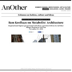 AnOther Thing I Wanted to Tell You - Rem Koolhaas on Metabolist Architecture