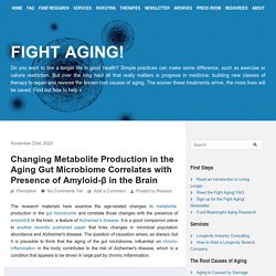 Changing Metabolite Production in the Aging Gut Microbiome Correlates with Presence of Amyloid-β in the Brain