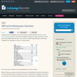 GREP and Text Metacharacter Cheat Sheet