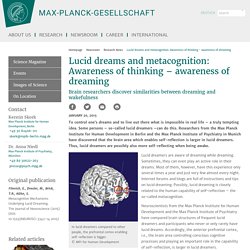 Lucid dreams and metacognition: Awareness of thinking - awareness of dreaming