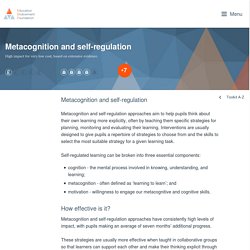 Metacognition and self-regulation