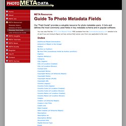 Guide to Photo Metadata Fields