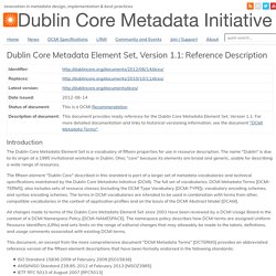 Dublin Core Metadata Element Set, Version 1.1