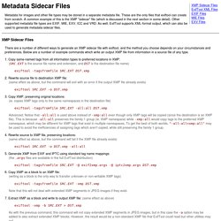 Metadata Sidecar Files