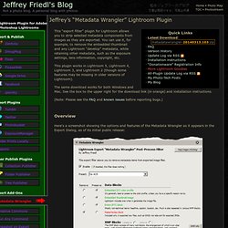 Jeffrey Friedl’s Blog » Jeffrey’s “Metadata Wrangler” Lightroom