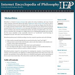 Metaethics [Internet Encyclopedia of Philosophy]