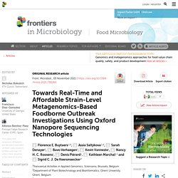 FRONT. MICROBIOL. 05/11/21 Towards Real-Time and Affordable Strain-Level Metagenomics-Based Foodborne Outbreak Investigations Using Oxford Nanopore Sequencing Technologies