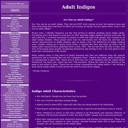 Education Resource Organization: Adult Indigos