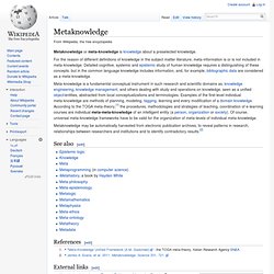 Metaknowledge