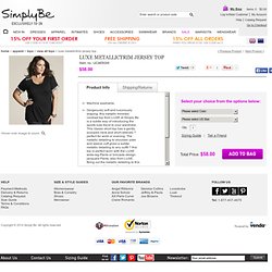 Luxe Metallictrim Jersey Top at Simply Be