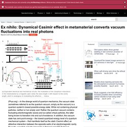 Ex nihilo: Dynamical Casimir effect in metamaterial converts vacuum fluctuations into real photons
