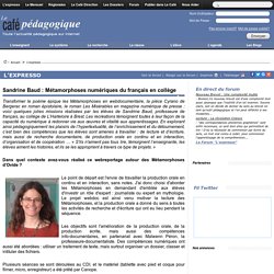 Sandrine Baud : Métamorphoses numériques du français en collège