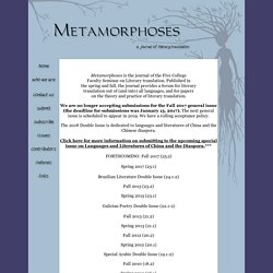 METAMORPHOSES -journal of literary translation-