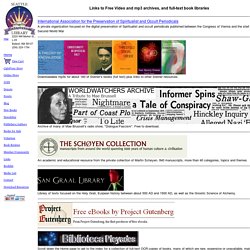 Seattle Metaphysical Library links to internet libraries of downloadable files