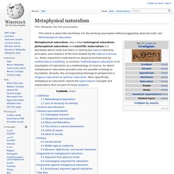 Metaphysical naturalism