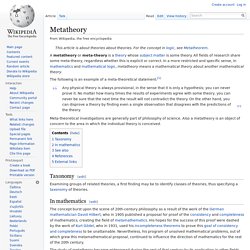 Metatheory
