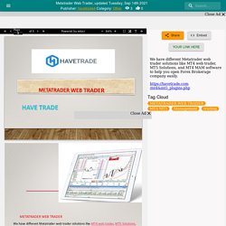 Metatrader Web Trader