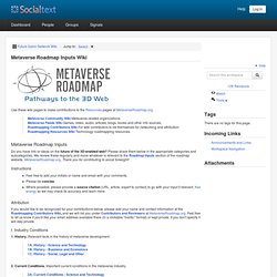 Metaverse Roadmap Inputs Wiki