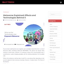 Metaverse Explained: Effects and Technologies Behind it