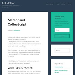 Meteor and CoffeeScript - Just Meteor