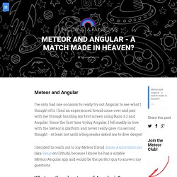 Meteor and Angular - a match made in heaven?