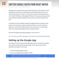 Google OAuth using Meteor and React Native