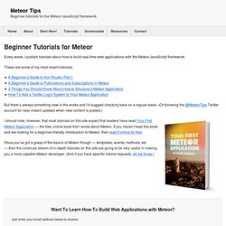 Meteor Tutorials - Free Beginner Tutorials for Meteor