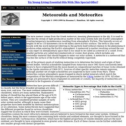 Meteoroids and Meteorites