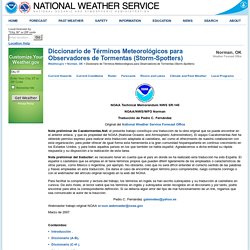 Diccionario de Términos Meteorológicos para Observadores de Tormentas (Storm-Spotters)