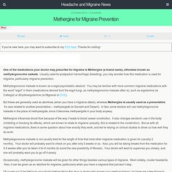 Methergine for Migraine Prevention