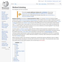 Method chaining - Wikipedia