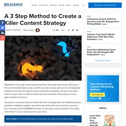 A 3 Step Method to Create a Killer Content Strategy