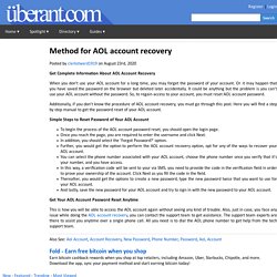 Method for AOL account recovery