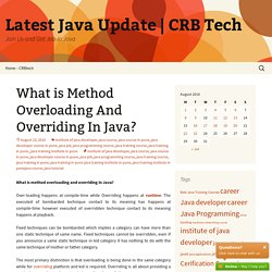 What is Method Overloading And Overriding In Java? - CRB Tech