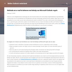 Methode om e-mail te beheren met behulp van Microsoft Outlook-regels