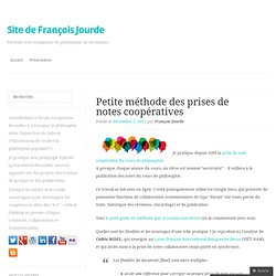 Petite méthode des prises de notes collaboratives « Site compagnon des cours de François Jourde