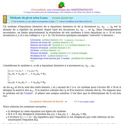 Méthode du pivot selon Gauss