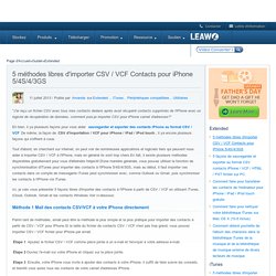 5 méthodes libres d'importer CSV / VCF Contacts pour iPhone 5/4S/4/3GS