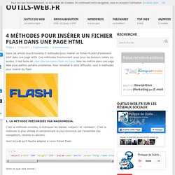 4 méthodes pour insérer un fichier flash dans une page HTML