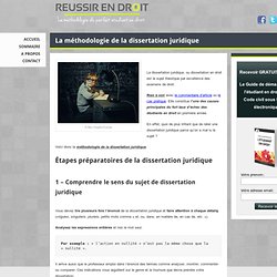 Méthodologie de la dissertation juridique ou dissertation de droit