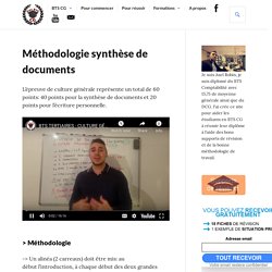Méthodologie synthèse de documents - Culture générale - BTS CG