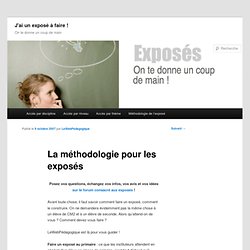 La méthodologie pour les exposés