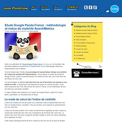Etude Google Panda France : méthodologie et indice de visibilité SearchMetrics