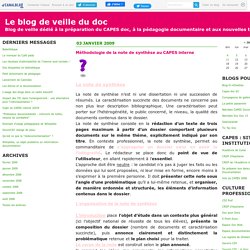 Méthodologie de la note de synthèse au CAPES interne - Le blog de veille du doc