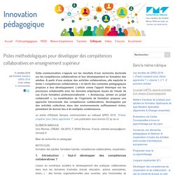 Pistes méthodologiques pour développer des compétences collaboratives en enseignement supérieur