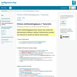 Fiches méthodologiques / Tutoriels - Fiches méthodologiques / Tutoriels - Jean Gay de Verfeil