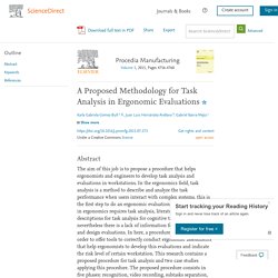 A Proposed Methodology for Task Analysis in Ergonomic Evaluations