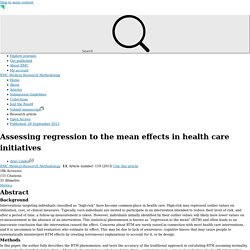 Assessing regression to the mean effects in health care initiatives