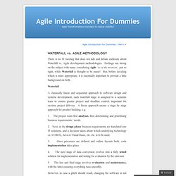 WATERFALL vs. AGILE METHODOLOGY « Agile Introduction For Dummies