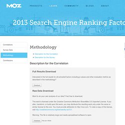 Methodology: 2013 Search Engine Ranking Factors